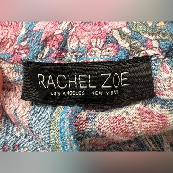 Rachel Zoe Pink Blue Multi Floral Tiered Ruffle Casual Summer Maxi Skirt Sz S-M - Picture 4 of 6